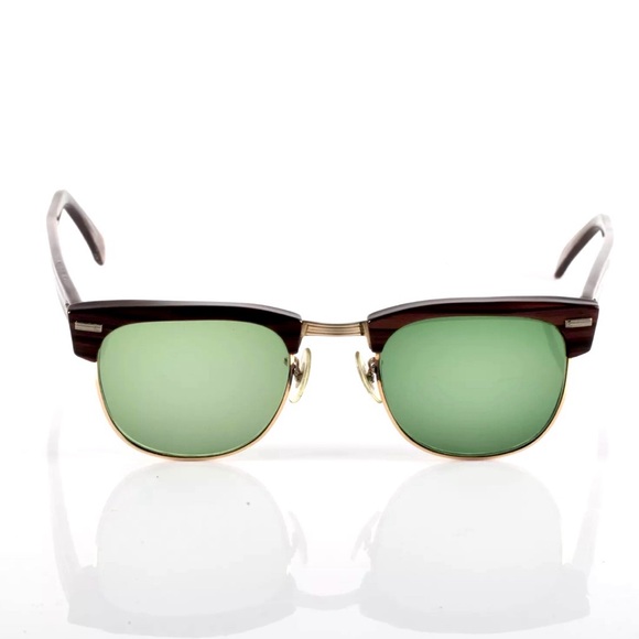 SALE ! Vintage 12K GF Whitney 22 Brown Woodgrain Gold Club Sunglasses - Picture 2 of 10